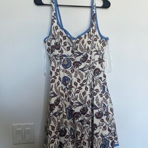 Rachel Zoe Blue and Brown Floral Mini Dress